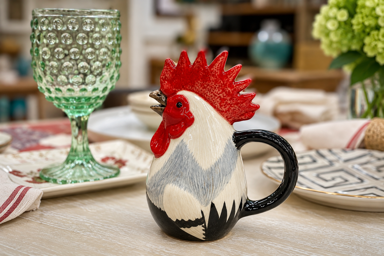 Feathering Your Nest -  Dorking Rooster pieces from Quail Ceramics