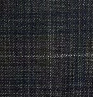 Close-up of the WIGENS - IVY SLIM ITALIAN SOFT CHECK CAP IN GREY by WIGENS, featuring dark gray woven fabric with a subtle check pattern created by intersecting lighter threads. The tightly woven texture has a slightly rough feel, making it an excellent choice for this classic Italian-inspired wool flat cap.