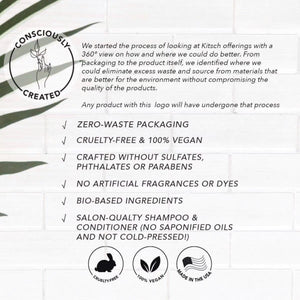 The pink KITSCH - CASTOR OIL SHAMPOO BAR is 3.2 oz (91g) of eco-friendly, color-safe, pH-balanced, vegan, and plastic-free hair care. Ideal for those seeking balance and sustainability with its "Nourishing Solid Shampoo" label for a well-balanced scalp.