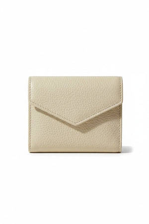 LE BORSETTE LEATHER FOLDOVER WALLET in brown pebbled leather with an envelope-style flap.