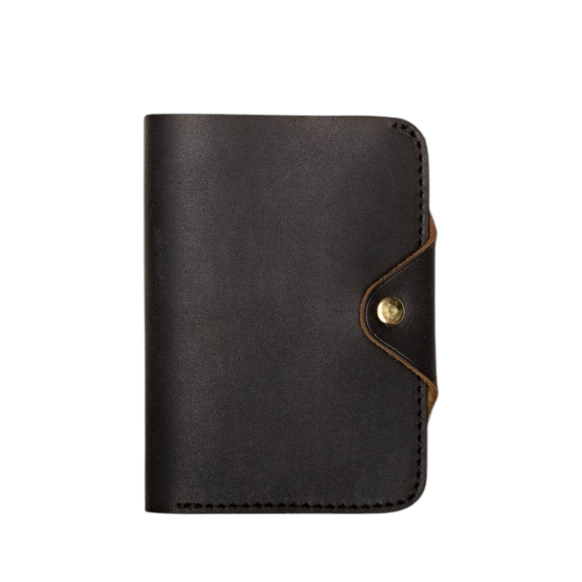 The WP STANDARD - LEATHER PASSPORT HOLDER IN BLACK by WP STANDARD showcases your US passport, featuring a suede-like interior and side pocket—ideal for organizing travel essentials.