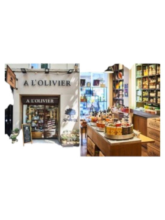 A L’OLIVIER White Wine Vinegar Tarragon by Atalanta Corporation in a glass bottle with a black cap and a black-green label on white.