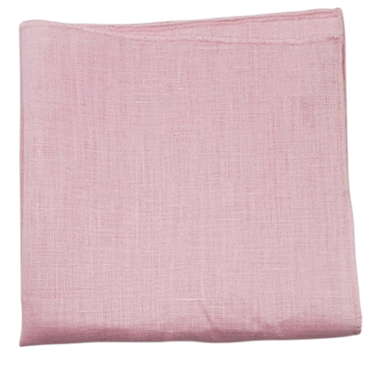 The CLIFTON WILSON - PINK LINEN POCKET SQUARE is neatly folded and showcased against a white background.