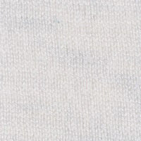 A close-up of the KINROSS CASHMERE Long Sleeve Crew Neck Sweater in light gray shows a silk-cashmere blend with a subtle knit texture, featuring small, evenly spaced loops. The soft, slightly fuzzy surface emphasizes the premium quality of this fabric.