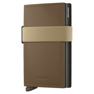 Diagram showing the SECRID - BANDWALLET MATTE POWDER IN EARTH AND BEIGE RFID protected wallet by SECRID, with dimensions of 103 mm in height, 68 mm in width, 19 mm in thickness, and a weight of 76 grams.