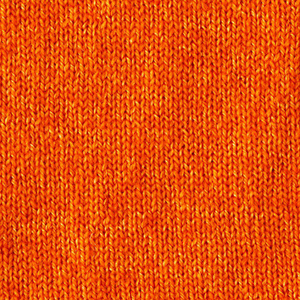 Close-up of a warm, rusty orange knitted fabric showcasing the even stockinette stitch texture of the BASE MILANO - BOXY OVERSIZED V NECK SWEATER by BASE MILANO.