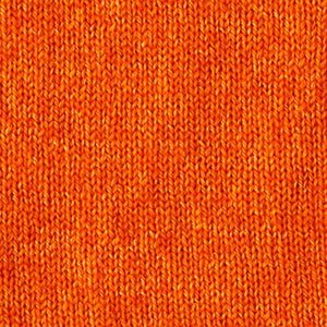Close-up of a warm, rusty orange knitted fabric showcasing the even stockinette stitch texture of the BASE MILANO - BOXY OVERSIZED V NECK SWEATER by BASE MILANO.