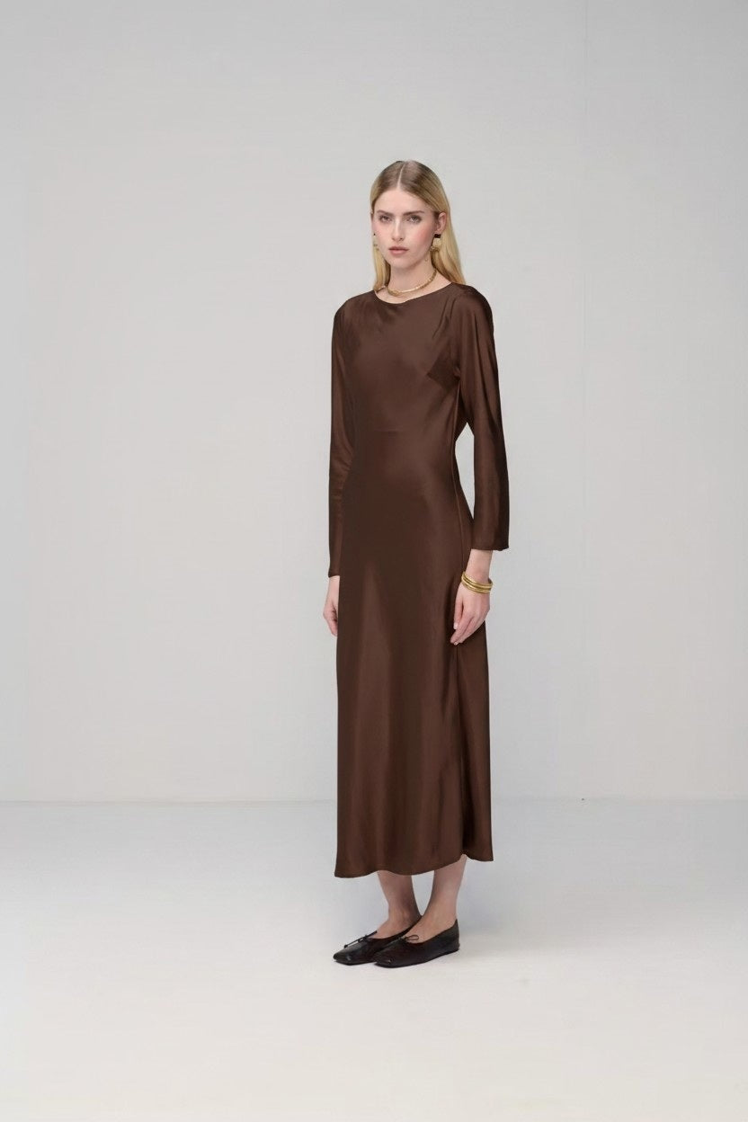 MILVA MI - SATIN DRESS IN MORRO