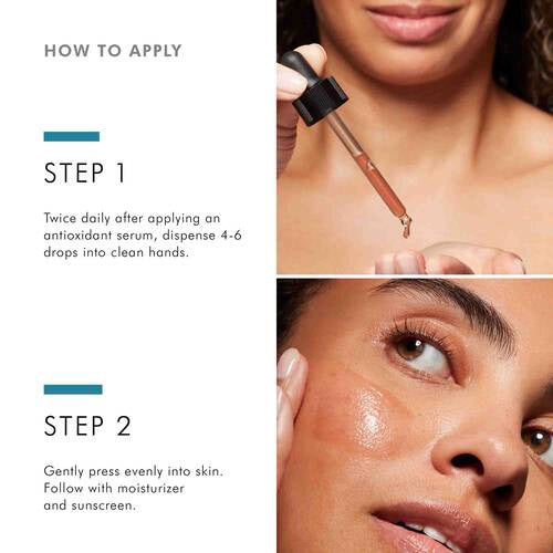 An image showing three drops of beige, lightweight, hyaluronic acid serum on a light background. Text on the image reads: &quot;At a Glance: Texture - Lightweight, serum-gel. Skin Type - Normal, Oily, Dry, Combination, Sensitive. Perfect for skin hydration.&quot; Featuring SKINCEUTICALS - HA INTENSIFIER 30M by SKIN CEUTICALS.