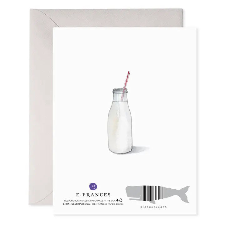 The E. FRANCES - PB&amp;J BIRTHDAY card by E. FRANCES PAPER features smiling peanut butter and jelly toasts on luxe heavyweight paper with the text &quot;Oldie but a Goodie!&quot; above and &quot;Happy Birthday.&quot; Comes with an envelope.