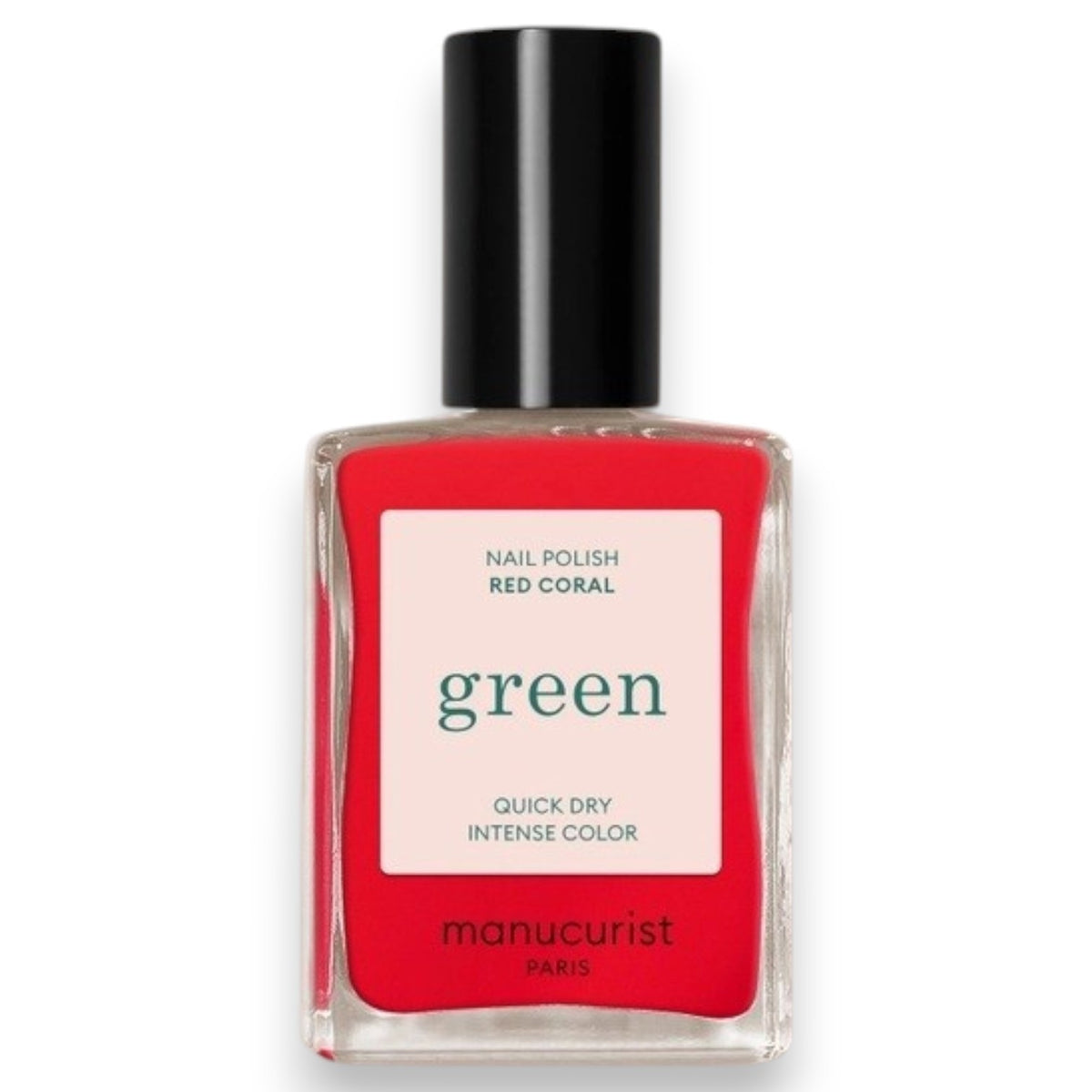 Twelve lipstick swatches in different shades of red, each labeled with its name and undertone, are arranged in a grid with descriptive text over each swatch—perfectly coordinated to complement your favorite MANUCURIST - GREEN™ NAIL POLISH IN RED CORAL by MANUCURIST INC for a bold, unified look.