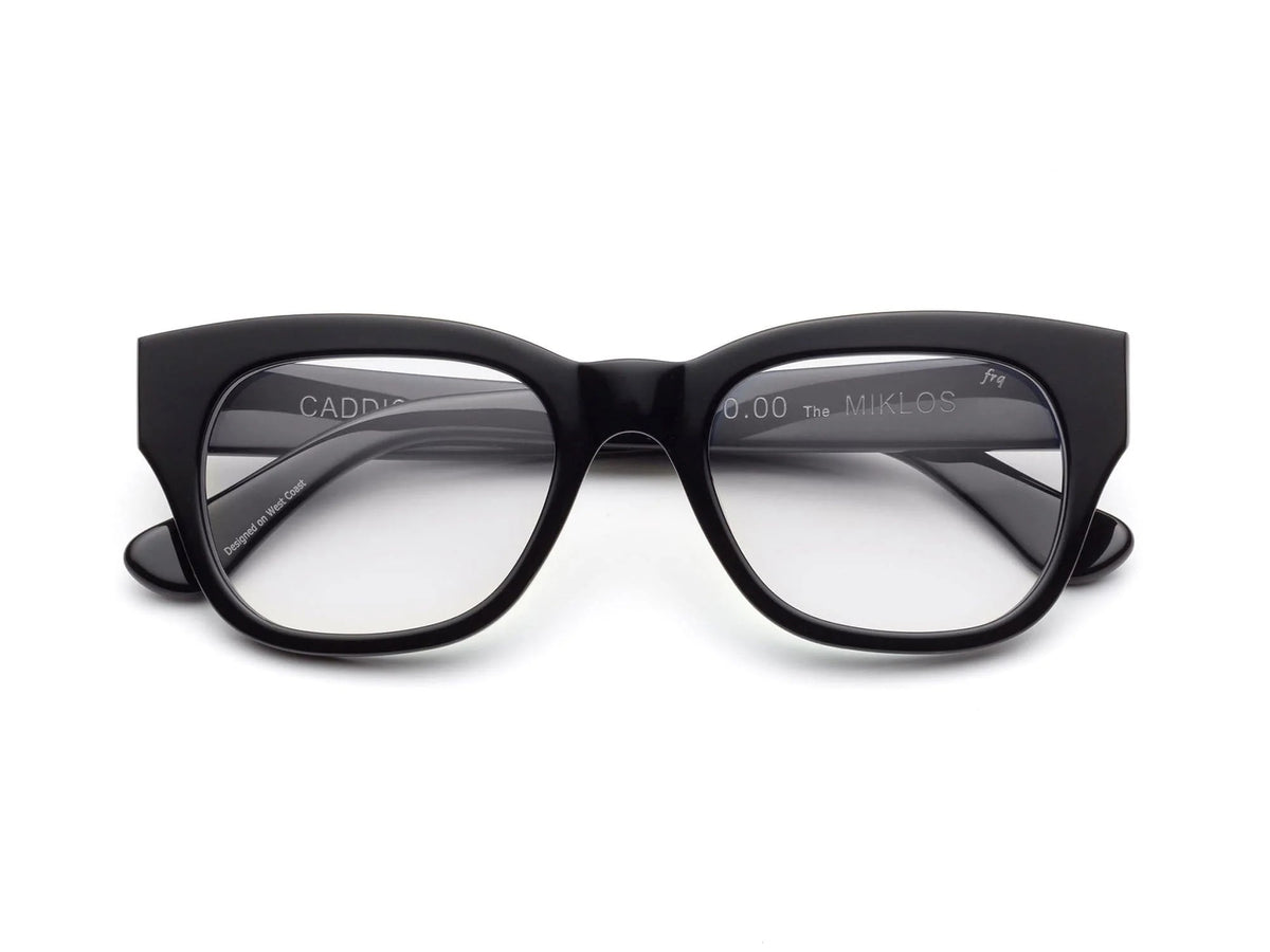 Front view of CADDIS - MIKLOS PROGRESSIVE READERS by CADDIS, featuring a premium acetate frame and clear, scratch-resistant lenses, shown against a white background.