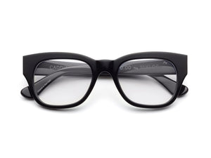 Front view of CADDIS - MIKLOS PROGRESSIVE READERS by CADDIS, featuring a premium acetate frame and clear, scratch-resistant lenses, shown against a white background.