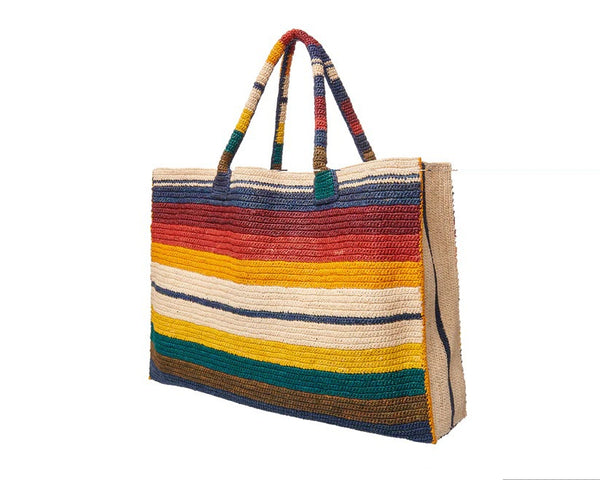 GABRIELE FRANTZEN - RAFFIA WEEKENDER BAG HORIZON - Fearrington Village