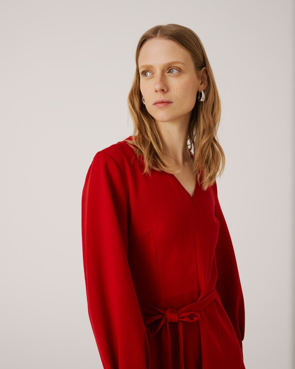 SFIZIO - LONG SLEEVE V-NECK FLARE SKIRT DRESS - Fearrington Village SFIZIO - LONG SLEEVE V-NECK FLARE SKIRT DRESS - Fearrington Village