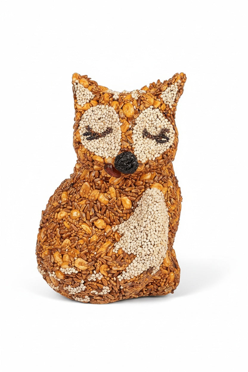 A MR BIRD - HOT FOXY squirrel-proof birdseed feeder shaped like a fox.