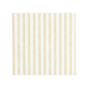 Elevate any gathering with the VIETRI - CAPRI COCKTAIL NAPKINS, LINEN—square napkins featuring vertical beige and white stripes evenly spaced across a classic linen surface, blending timeless elegance with practical design.