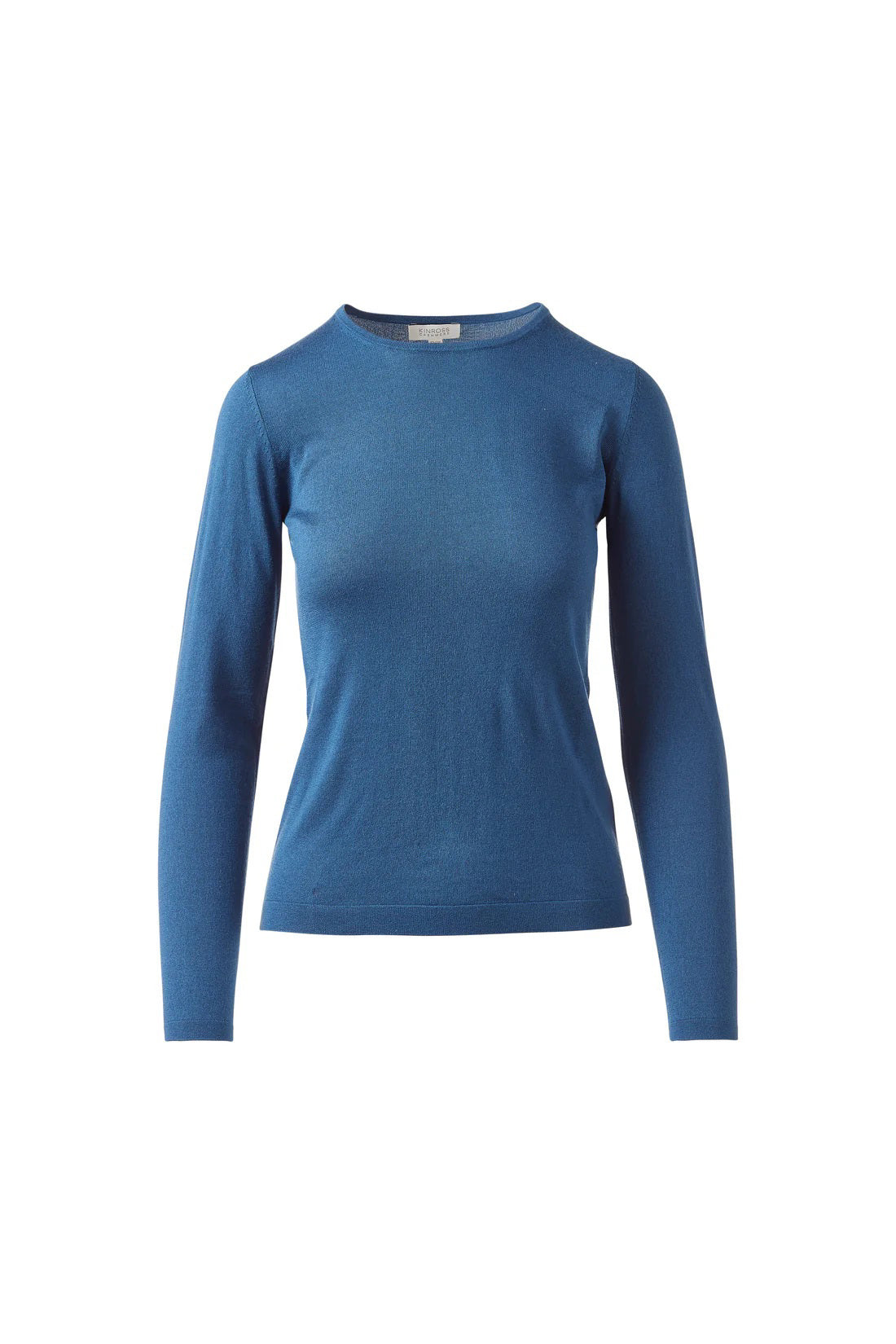 Close-up of the KINROSS CASHMERE - LONG SLEEVE SILK CASHMERE CREW NECK SWEATER by KINROSS, showcasing black silk cashmere blend fabric with textured patterns and intricate stitching—ideal for a luxury look.