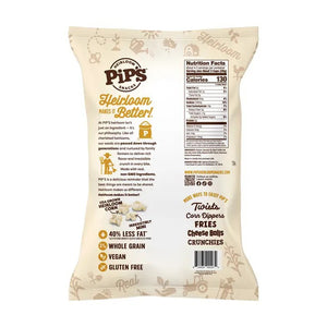 Bag of PIPCORN - TRUFFLE MINI POPCORN featuring an avocado oil label, displayed next to a smaller image of the previous Black Truffle popcorn packaging.