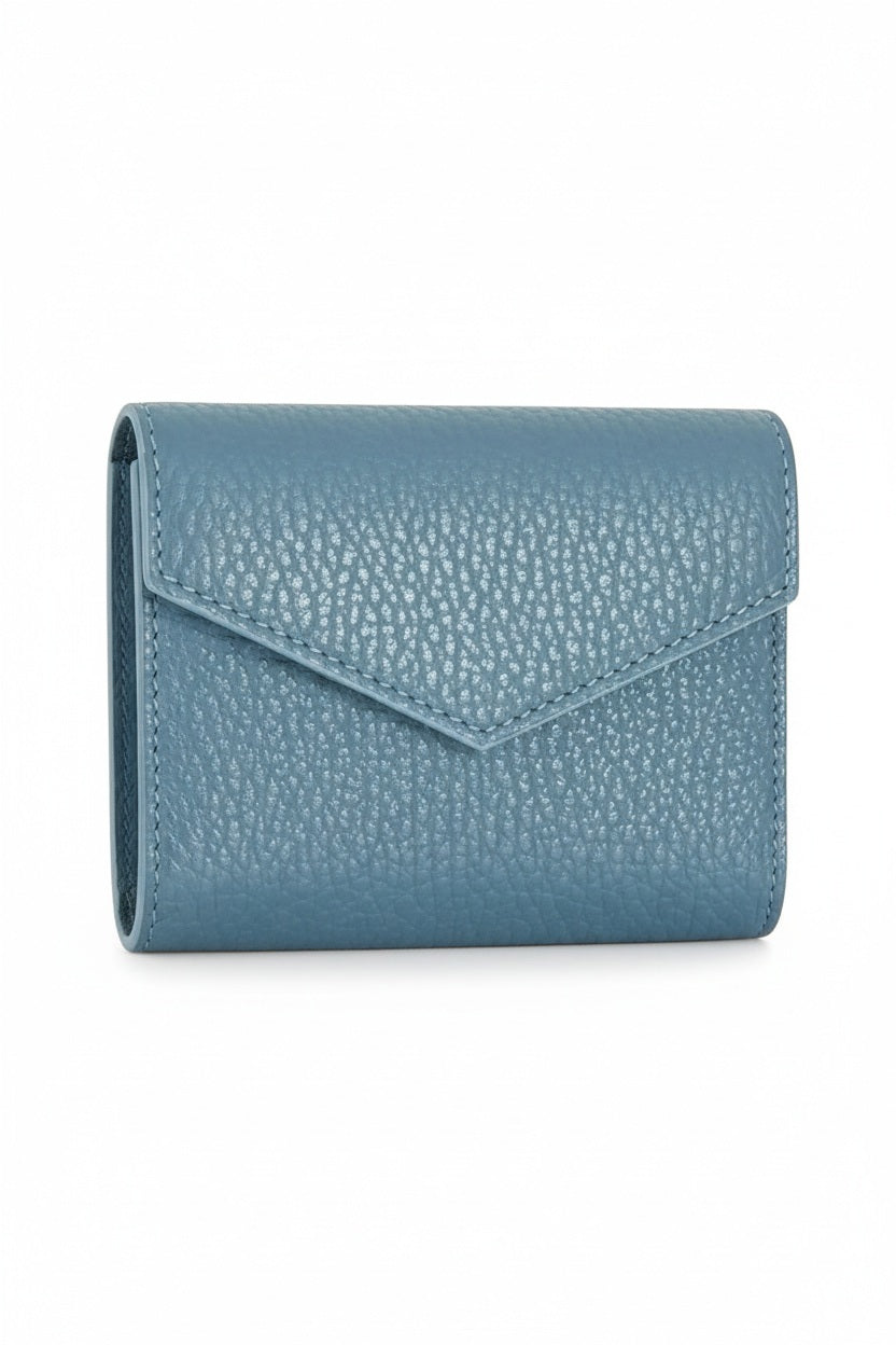 LE BORSETTE LEATHER FOLDOVER WALLET in brown pebbled leather with an envelope-style flap.