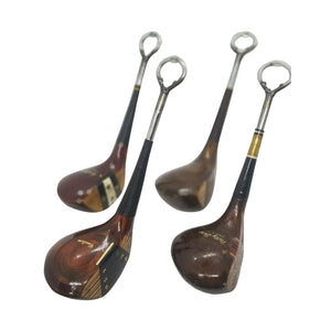 VINTAGE GOLF GIFTS' VINTAGE WOOD DRIVER BOTTLE OPENER features handles made from recycled wood golf clubs, designed to resemble classic club heads—unique vintage golf gifts, ideal for any enthusiast.