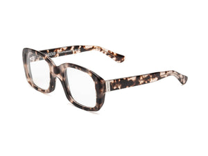 CADDIS - SHELBY PROGRESSIVE READERS by CADDIS are rectangular eyeglasses with oversized frames in a brown and black tortoiseshell pattern, crafted from premium acetate and shown from the front on a white background.