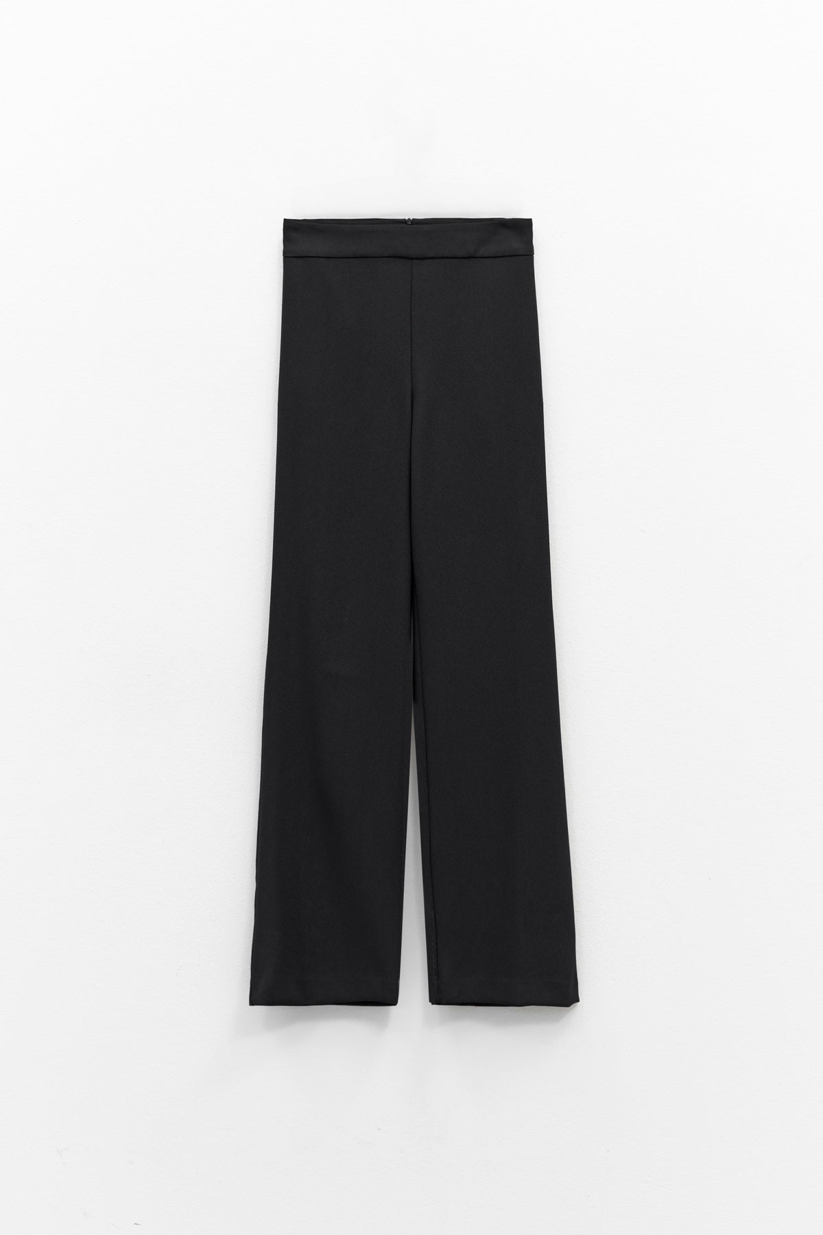ELEH - BLACK DRESS PANTS by ELEH featuring a high-rise waist and wide-leg design, displayed against a plain white background.