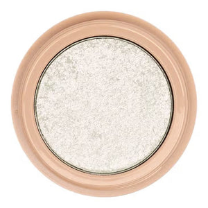 A circular makeup compact named "READY TO SHIMMER HEAVENLY 2" by JASON WU BEAUTY features a beige outer rim and a transparent lid, revealing a shimmery white powder inside. The bold black text "JASON WU" is printed on the lid, making it ideal for applying with an eye shadow brush to enhance the shimmer effect on your eyelids.