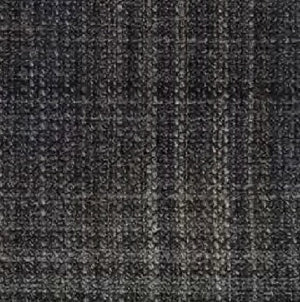 Close-up of a dark gray, textured carpet with a subtle plaid or checkered pattern created by intersecting lines, reminiscent of the refined detailing found in the WIGENS Modern Wool Baseball Cap in Italian Soft Check, Navy.