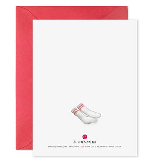 E. FRANCES PAPER’s "I’LL BE BRIEF" card features a bear in white briefs beside the words “I’ll be brief” and “Happy Birthday.” Includes a red envelope. Made in the USA.