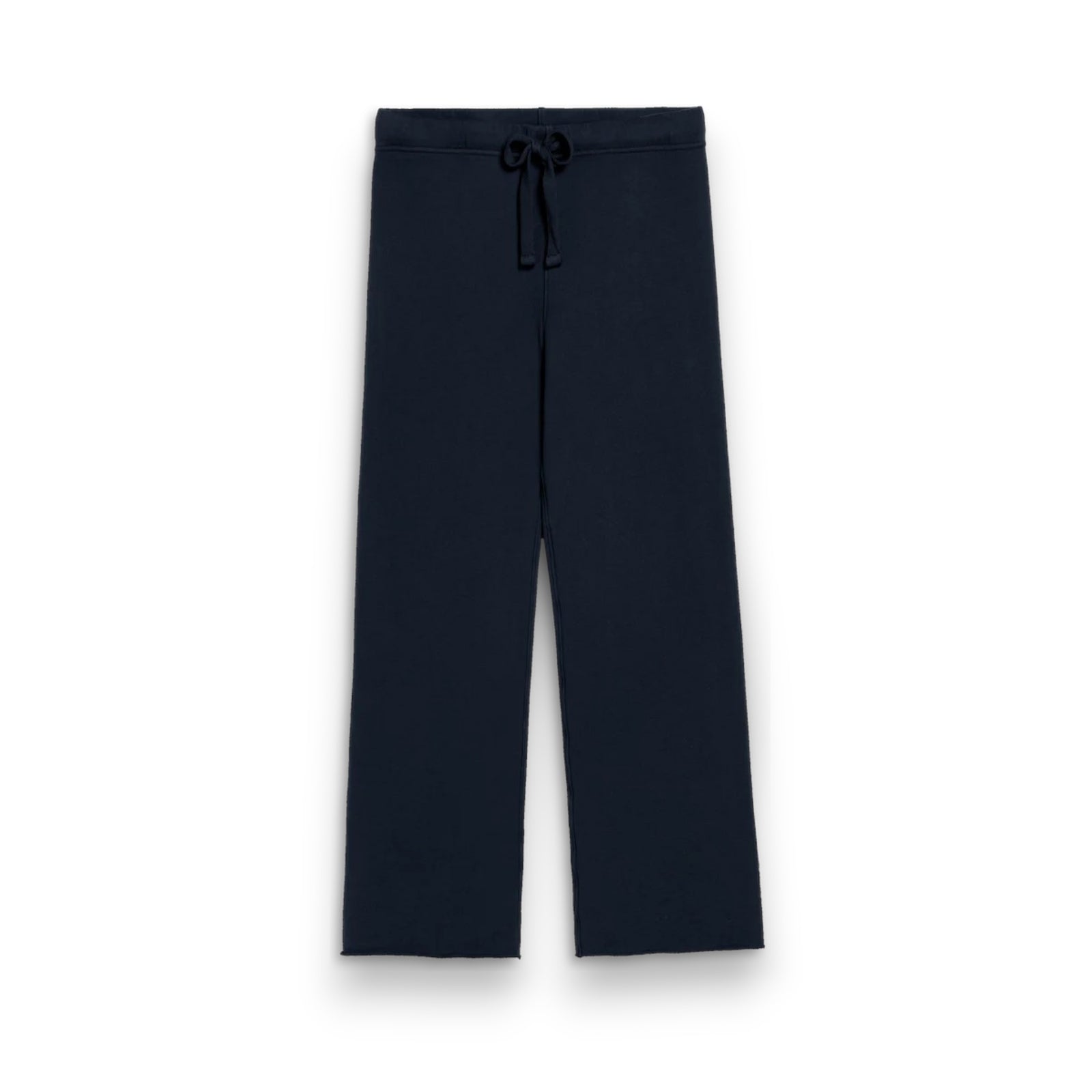 FRANK & EILEEN's CATHERINE 29" Full Length Sweatpant in British Royal Navy features a high-rise, wide-leg silhouette, elastic waistband with drawstring, and garment-dyed finish for a rich look. Shown flat on a white background.