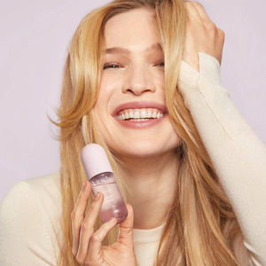 A 1.7 fl oz (50 ml) bottle of KITSCH - SHEER VIOLET HAIR PERFUME, featuring vegan, odor-eliminating technology, sits beside its matching light purple box with white text.