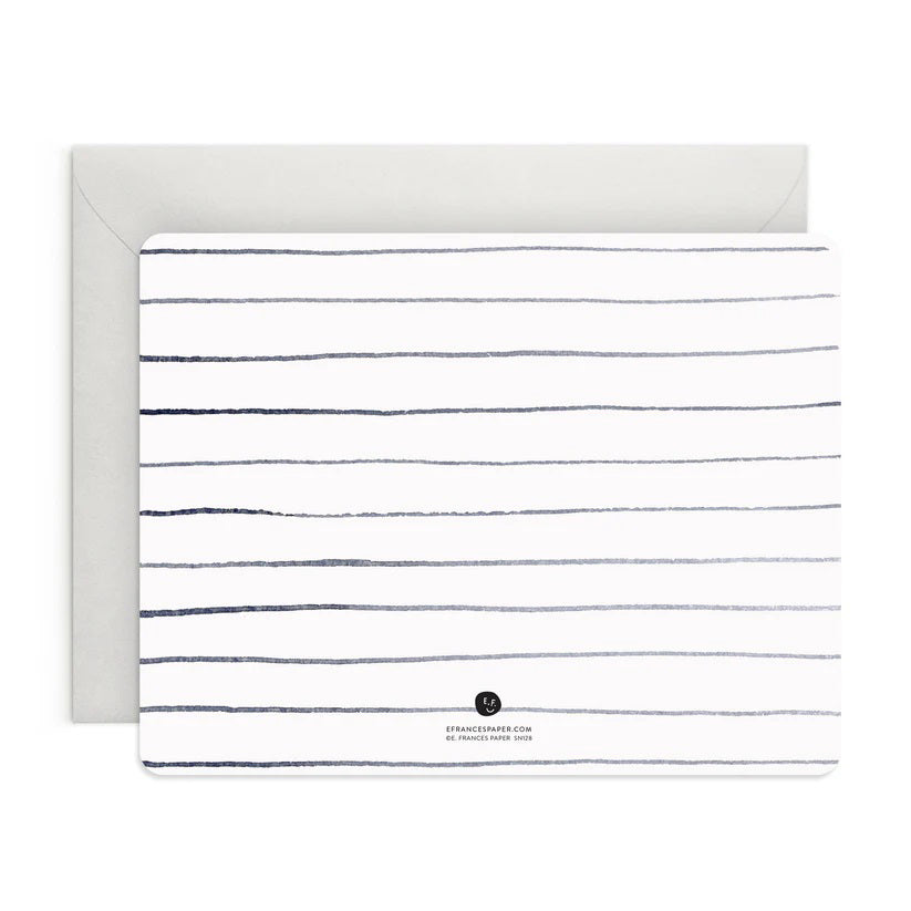 E. FRANCES PAPER's "An Old Fashioned Thank You" flat notes feature watercolor notecards of an Old Fashioned cocktail with the message and include envelopes. Made in the USA, they come in a light green box with a label band.