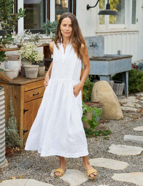 FRANK AND EILEEN - DAPHNE SLEEVELESS POPOVER DRESS - Fearrington Village