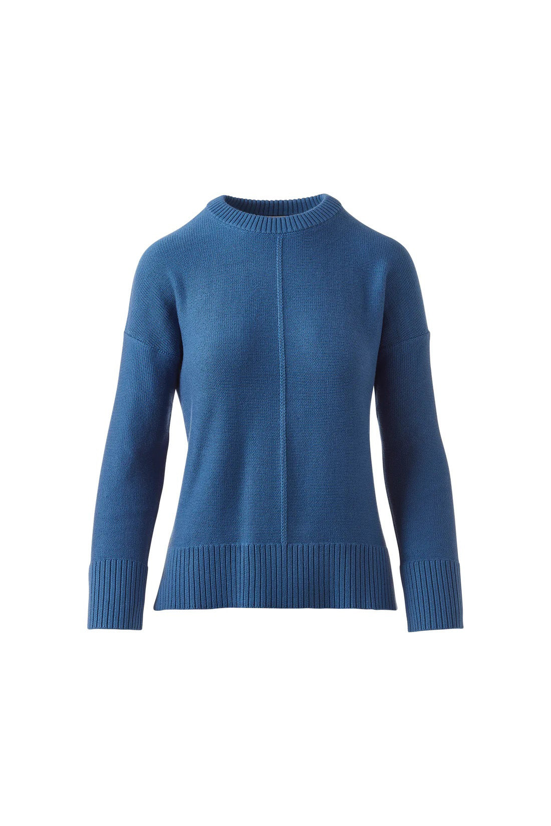 The KINROSS EASY CREW COTTON SWEATER is a brown, long-sleeve 100% cotton knit with a crew neck, ribbed cuffs and hem for breathable comfort—a timeless addition to your wardrobe. Shown on a white background.