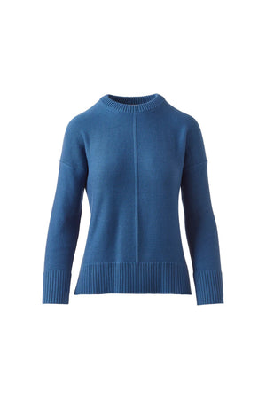 The KINROSS EASY CREW COTTON SWEATER is a brown, long-sleeve 100% cotton knit with a crew neck, ribbed cuffs and hem for breathable comfort—a timeless addition to your wardrobe. Shown on a white background.