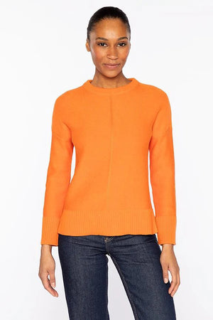 The KINROSS EASY CREW COTTON SWEATER is a brown, long-sleeve 100% cotton knit with a crew neck, ribbed cuffs and hem for breathable comfort—a timeless addition to your wardrobe. Shown on a white background.