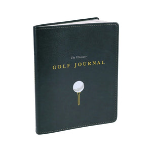 THE ULTIMATE GOLF JOURNAL BY LISA BACH from CHRONICLE BOOKS lets golfers log dates, locations, and results with tips, practice instructions, distance tracking for each club, and notes— all on a stylish beige background.