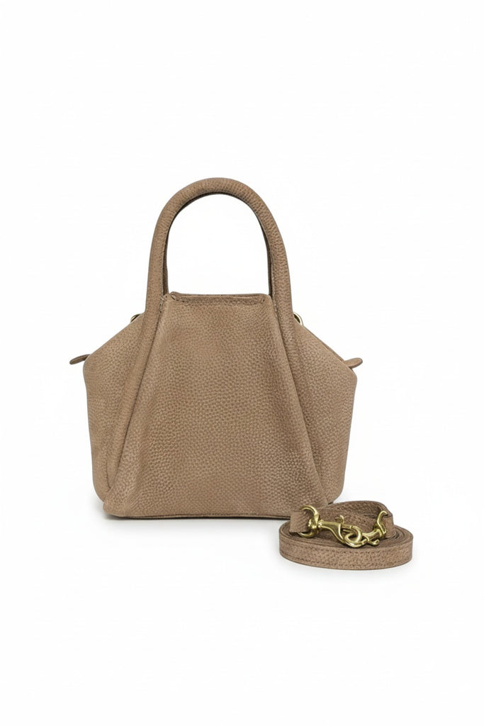 OLIVEVE - MINI TAYA TOP HANDLE CROSSBODY IN BISCOTTO NUBUCK