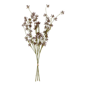 The ABIGAIL AHERN - BLUSH SUCCULENT BUNCH features small purple flowers and green stems tied with twine—a stylish artificial accent perfect for home decor. Add charm to any space with this unique piece from ABIGAIL AHERN.