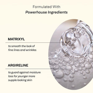 A frosted glass dropper bottle labeled “OMNILUX – PEPTIDE CONCENTRATE” features silver text and an orange starburst logo, containing 30 mL (1 fl oz) of skincare formula from OMNILUX enriched with powerful ingredients such as Argireline and Matrixyl.