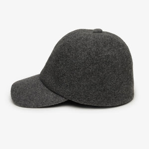 WYETH BRADY BASEBALL CAP in dark grey wool.