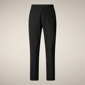 SAVE THE DUCK - MICHAEL PANTS: Beige, lightweight quick-dry trousers with an elastic waistband and straight-leg fit by SAVE THE DUCK, displayed from the front against a neutral background.