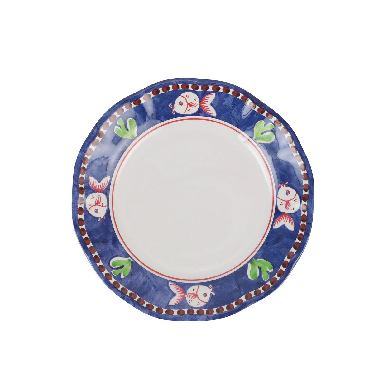 The VIETRI Melamine Campagna Salad Plate features handpainted birds, adding charm to your outdoor dining experience.