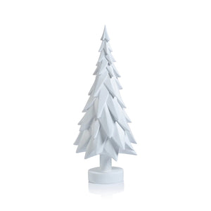 The ZODAX MATTE WHITE DECORATIVE TREE - LARGE features layered, geometric branches and a round base, making it the ideal minimalist accent for modern homes.