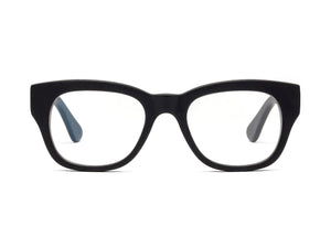 Front view of CADDIS - MIKLOS PROGRESSIVE READERS by CADDIS, featuring a premium acetate frame and clear, scratch-resistant lenses, shown against a white background.