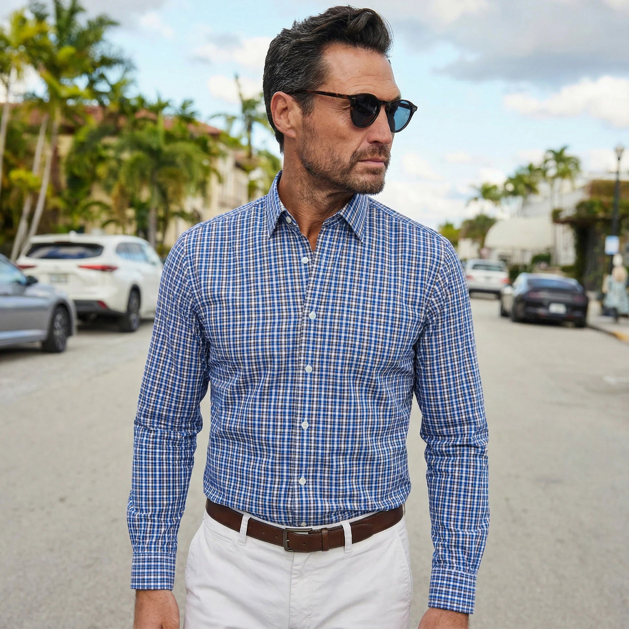 COLLARS AND CO - SEMI SPREAD COLLAR APEX PERFORMANCE DRESS SHIRT IN RO COLLARS AND CO - SEMI SPREAD COLLAR APEX PERFORMANCE DRESS SHIRT IN RO