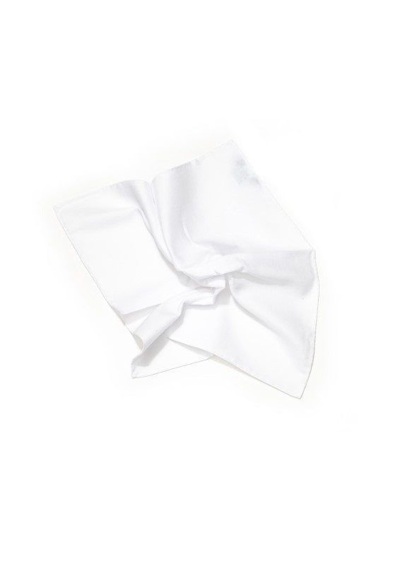 The EDWARD ARMAH - CLASSIC WHITE HAND ROLLED POCKET SQUARE by EDWARD ARMAH is displayed on a plain white background.
