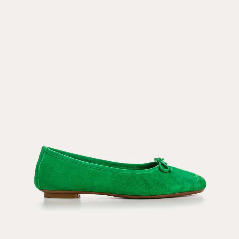 REQINS - HARMONY SUEDE BALLERINA FLATS IN GAZON GREEN - Fearrington Village REQINS - HARMONY SUEDE BALLERINA FLATS IN GAZON GREEN - Fearrington Village