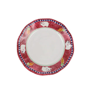 The VIETRI Melamine Campagna Salad Plate features handpainted birds, adding charm to your outdoor dining experience.